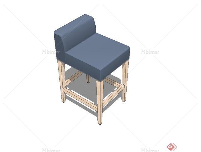 现代风格四角坐凳设计su模型