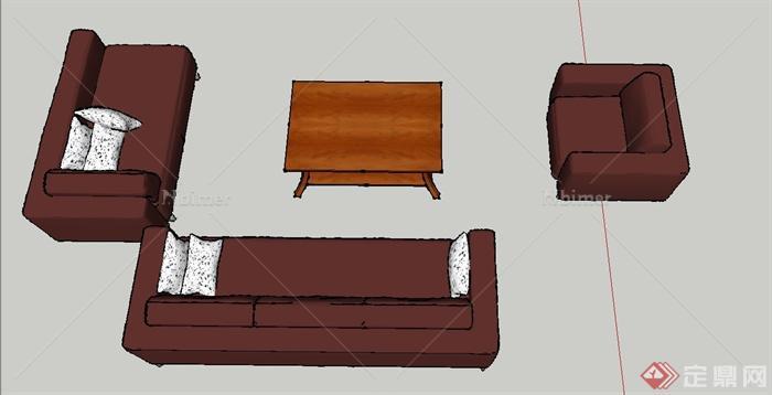 室内沙发套装组合设计SU模型