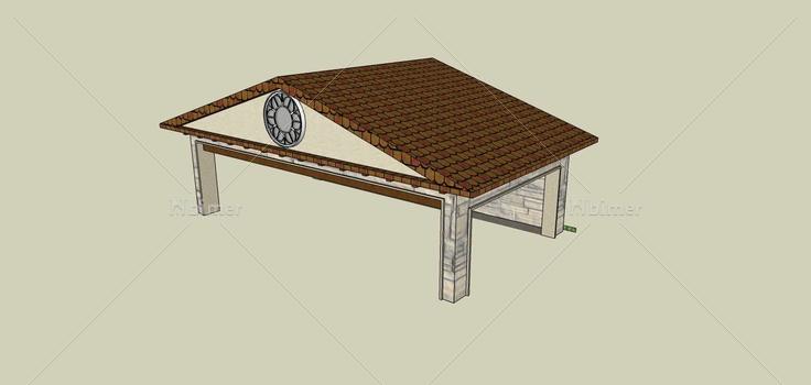 建筑构件-停车棚(80739)su模型下载