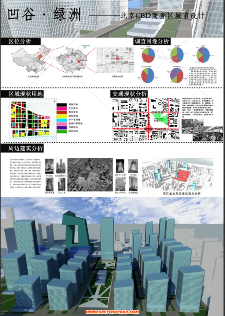 大四上学期  北京CBD城市设计 图纸 SU模型