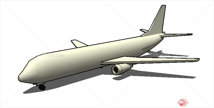 某现代风格飞机设计SU模型素材