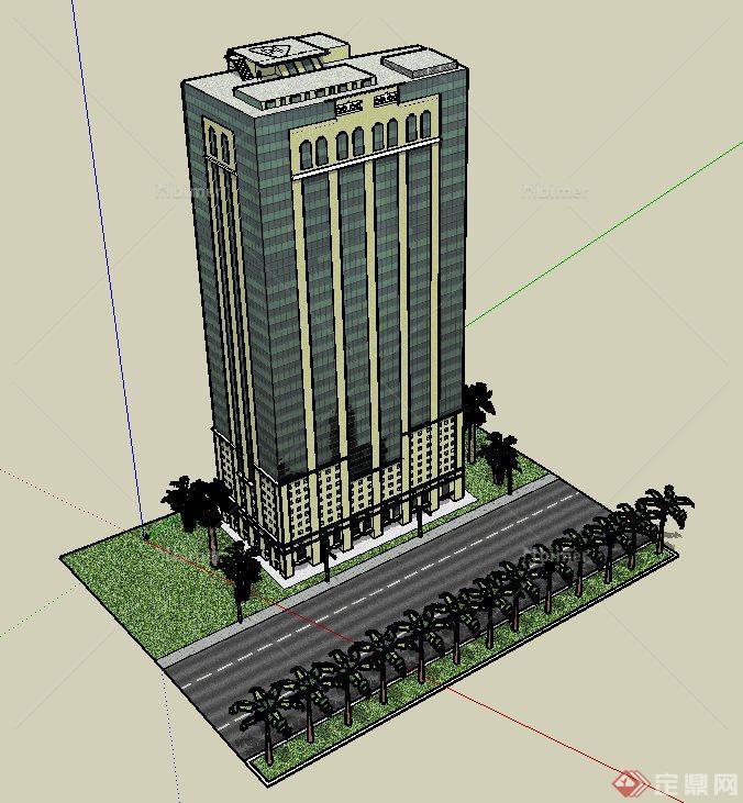 某银行办公大厦建筑设计SU模型