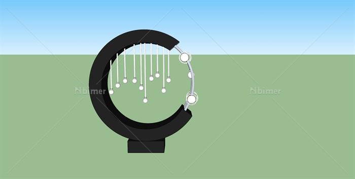 某广场灯光小品设计su模型