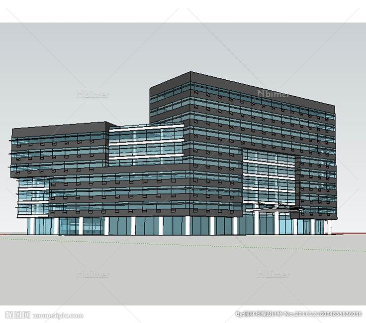 校园办公楼建筑草图大师SU模型图片