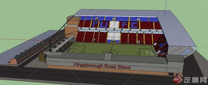 现代足球竞技场建筑设计su模型