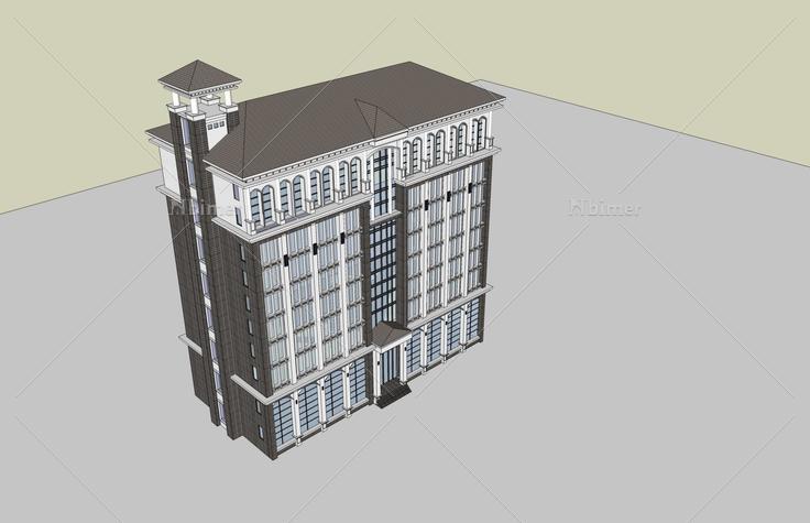 欧式小高层办公楼(48141)su模型下载