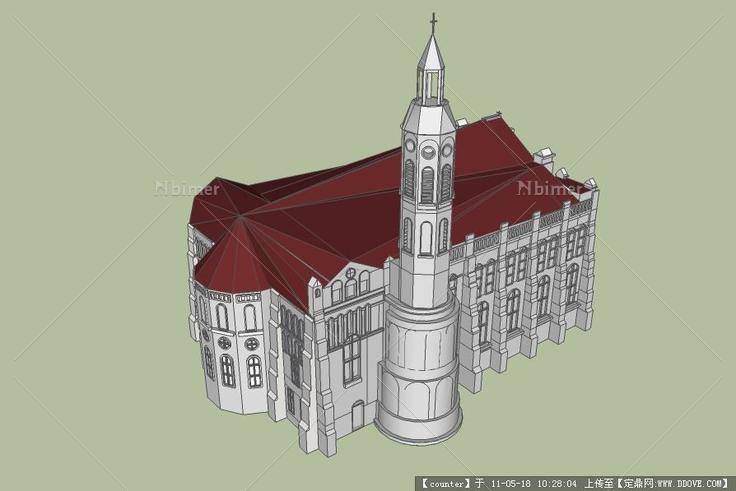 教堂su模型