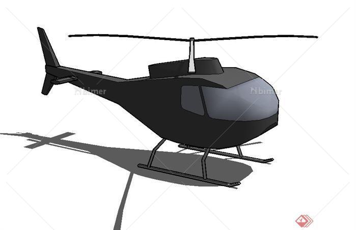 一个直升飞机SU素材模型