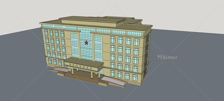 简欧风格多层办公楼(74886)su模型下载