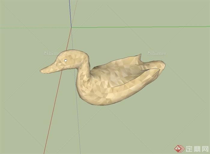 某园林景观鸭子动物雕塑设计su模型[原创]