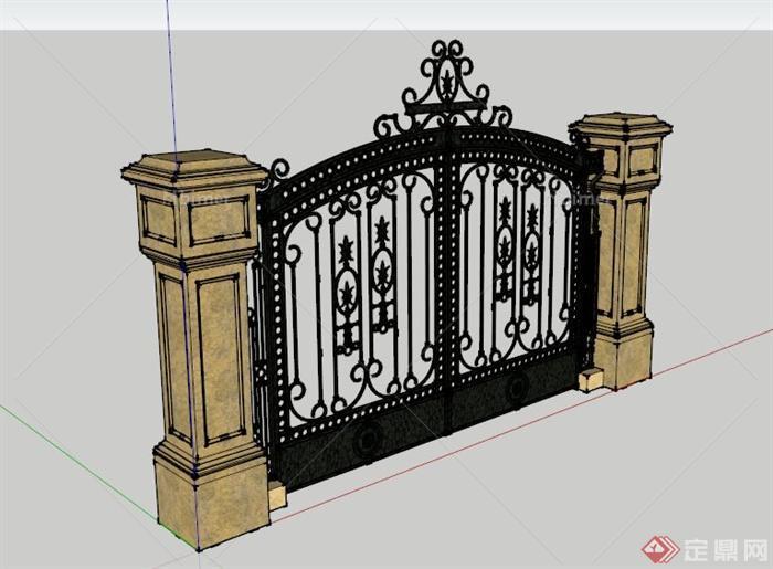 欧式铁艺大门SU模型