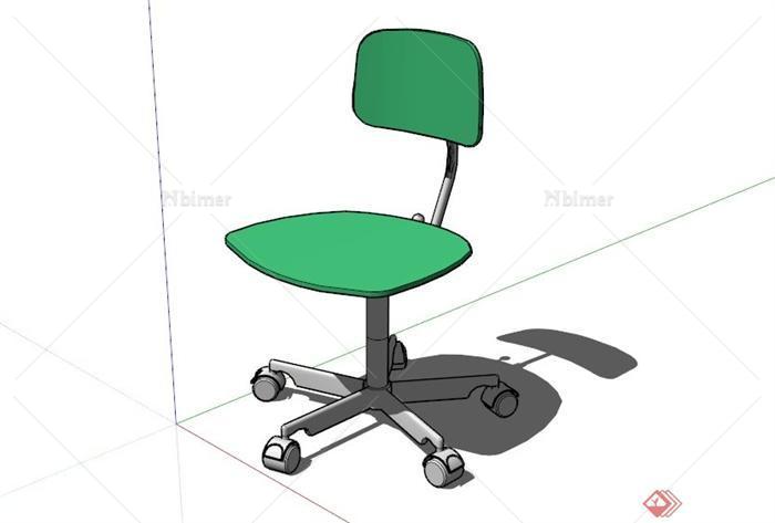 现代绿色简约办公椅子设计SU模型