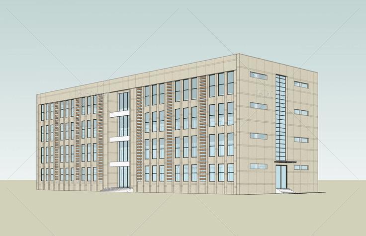 现代多层办公楼(44411)su模型下载