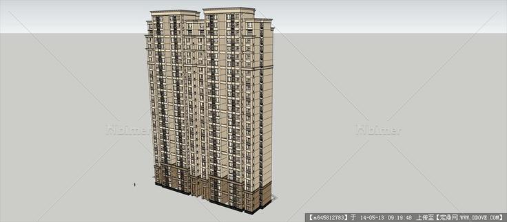Sketch Up 精品模型---新古典风格高层住宅单体