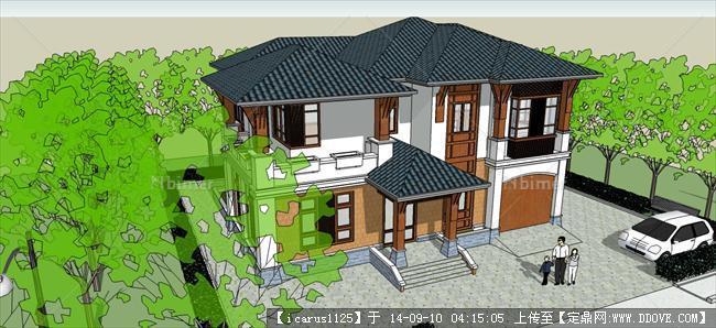 别墅建筑设计精细草图大师模型