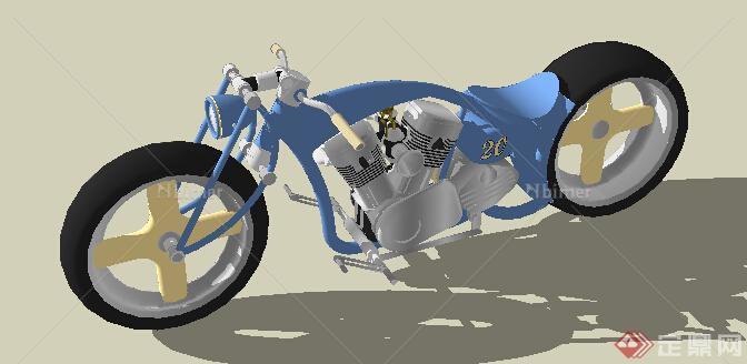 现代摩托车设计SU模型