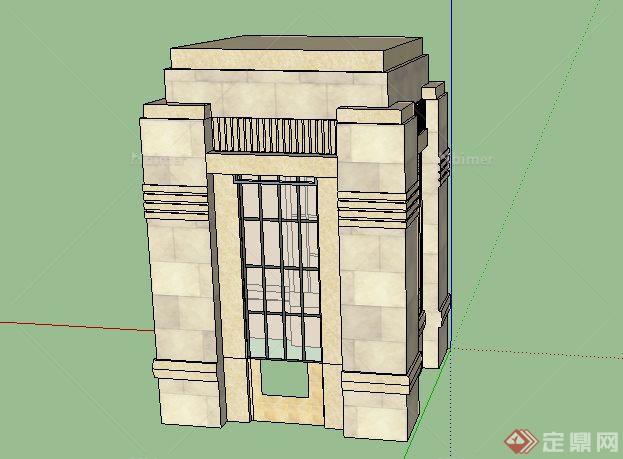 某别墅区保安亭SketchUp(SU)3D模型