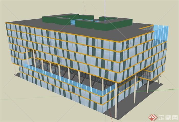 阿拉斯加某办公大楼建筑设计SU模型
