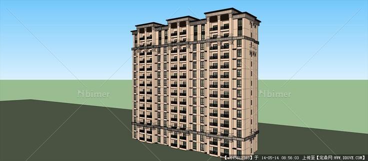 Sketch Up 精品模型---新古典风格高层住宅单体3