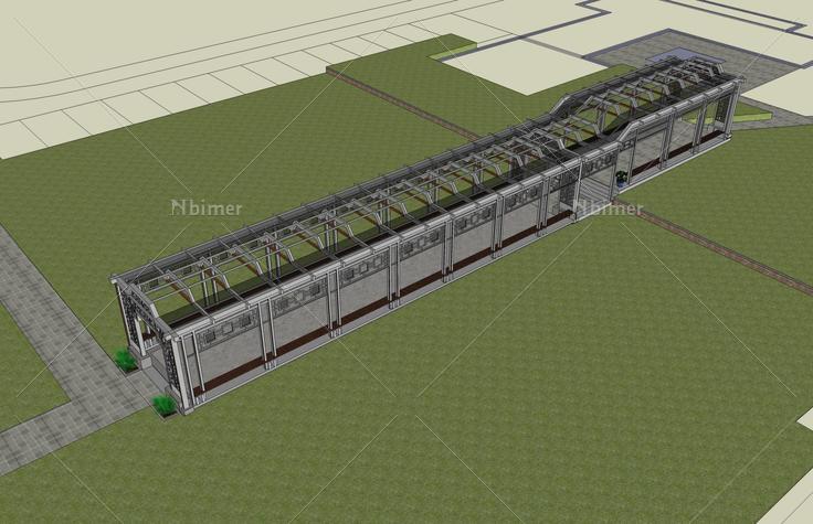 景观--廊架(44789)su模型下载