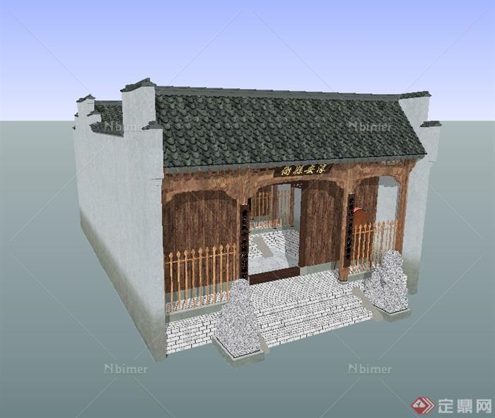 中国古典中式风格县衙建筑设计su模型[原创]