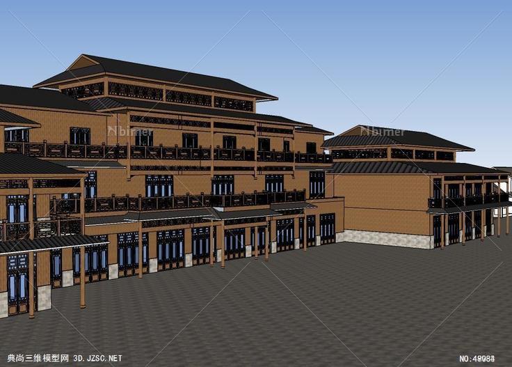 苗族干栏建筑地方民族 su模型 3d