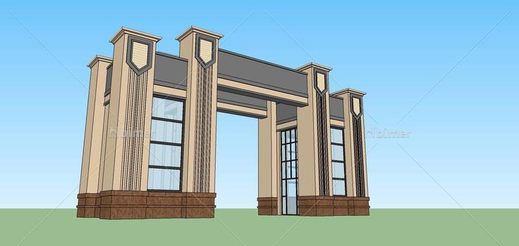 景观-门楼(69600)su模型下载