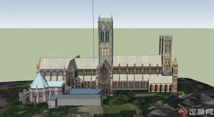 某欧式总教堂建筑设计SU模型