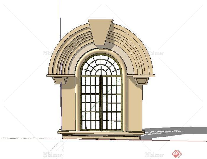 某建筑节点欧式窗子设计SU模型
