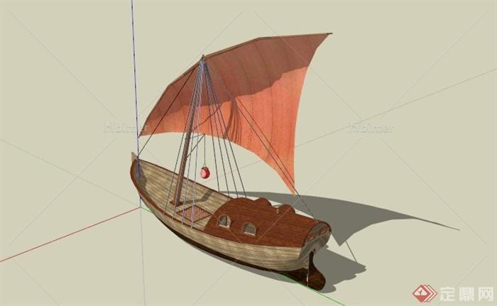 某古典中式木舟SU模型