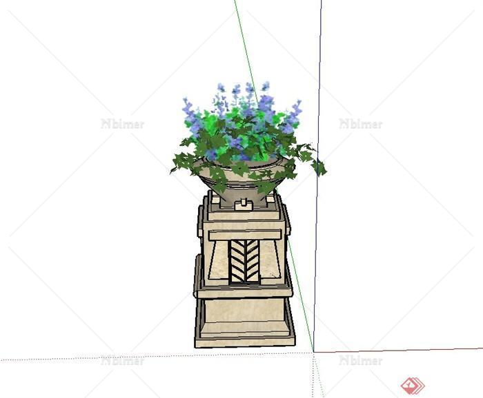 园林景观节点花钵设计SU模型