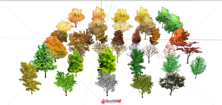 分享一些自己收藏的skp植物素材
