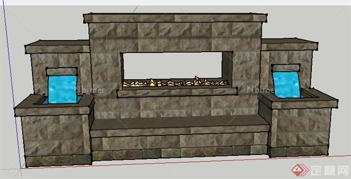 园林景观之水景小品设计方案SU模型1