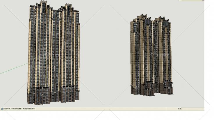 ArtDeco高层住宅建筑设计方案带SketchUp模型下载