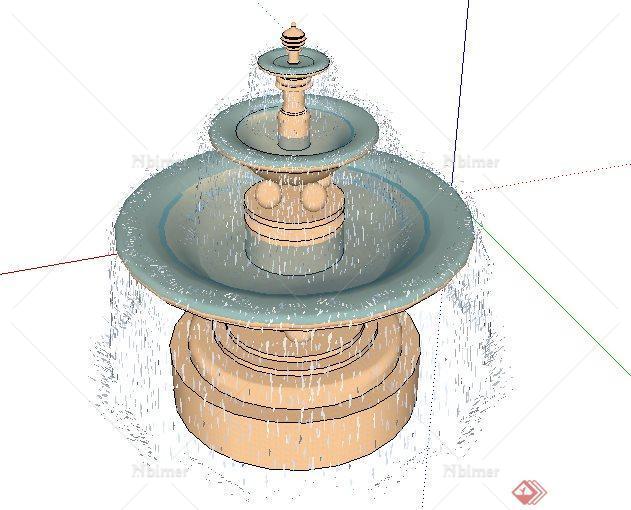 恒大水景花钵SketchUp(SU)3D模型