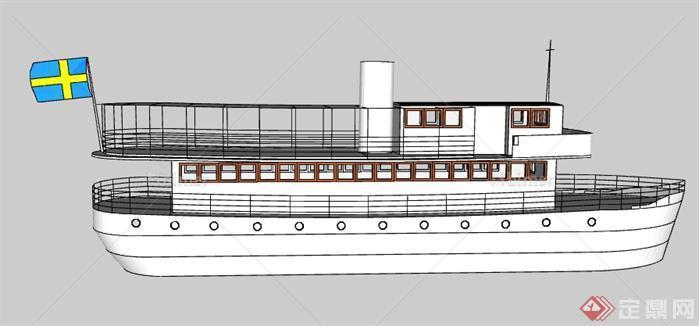 一艘中型船设计的SU模型