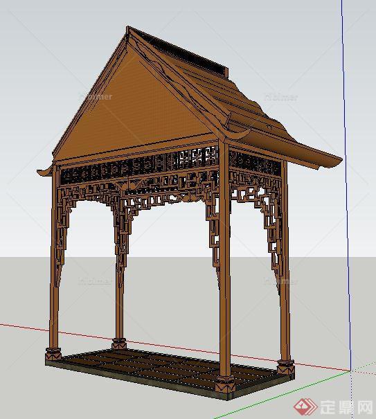 某中式风格门亭设计su模型