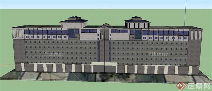 现代某多层水电站建筑设计SU模型