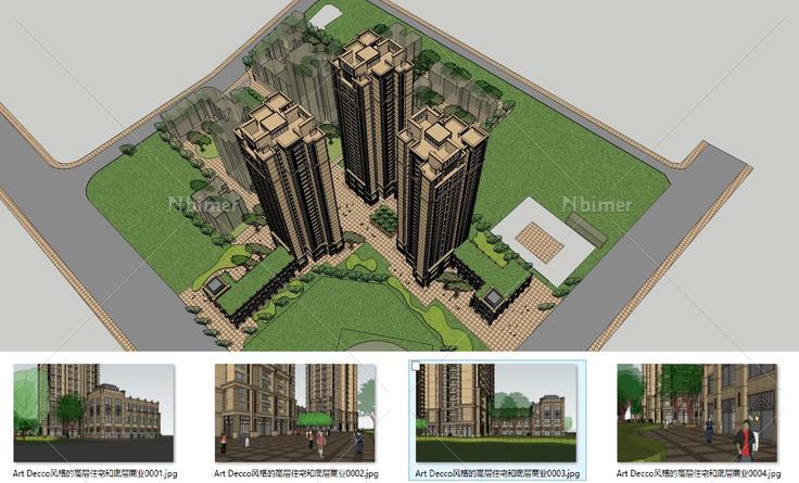 Art Decco风格的高层住宅和底层商业