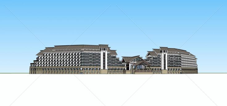 东南亚风格度假酒店(69991)su模型下载