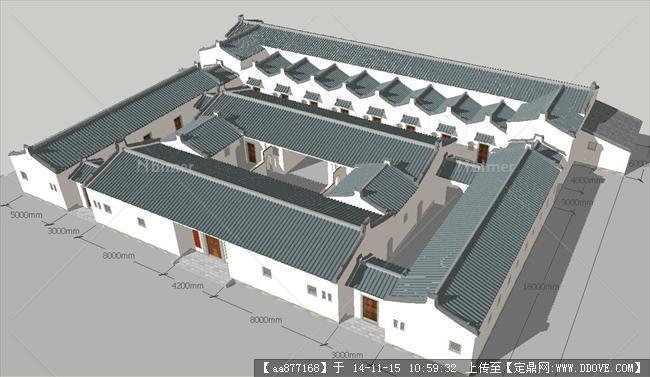 潮汕风格建筑精细SU设计模型