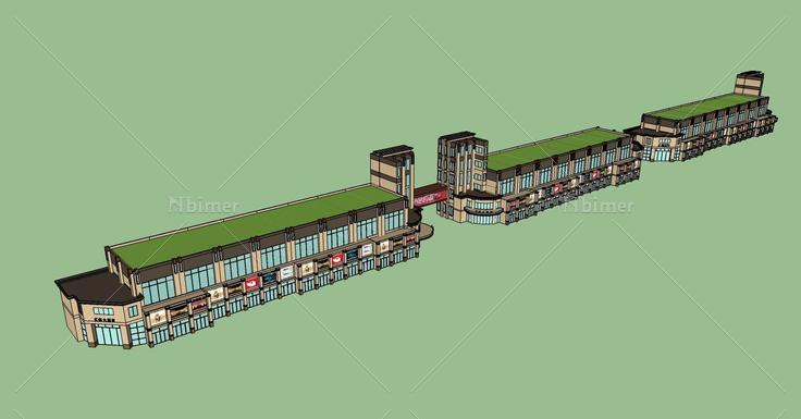 古典风格商业街(79137)su模型下载