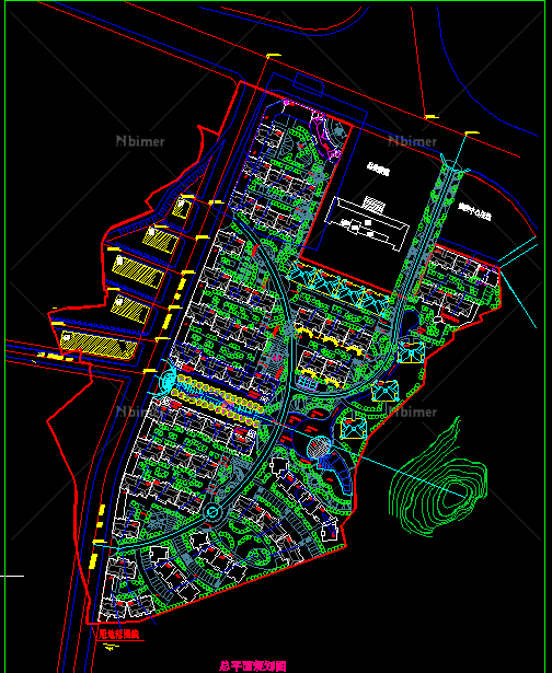 某现代风格住宅区景观规划设计CAD方案（含效果图