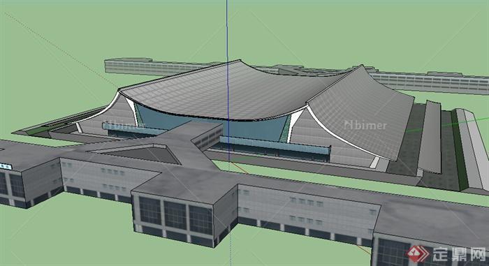 某现代大型展览建筑SU模型参考