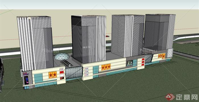 济南市某商业建筑规划SU设计模型