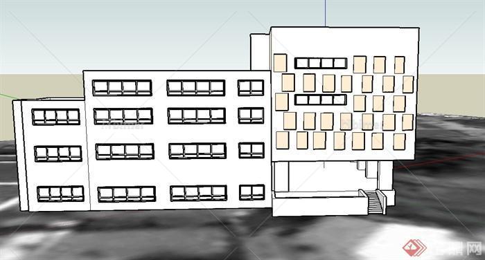 现代某多层组合办公建筑设计SU模型