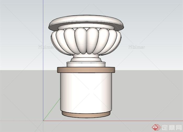 欧式石材花钵柱设计SU模型[原创]