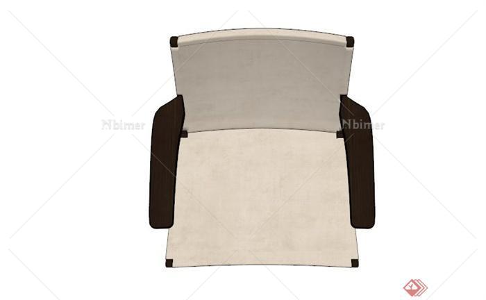 现代黑白简约沙发座椅SU模型