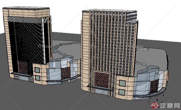 某商业区综合建筑建筑设计SU模型