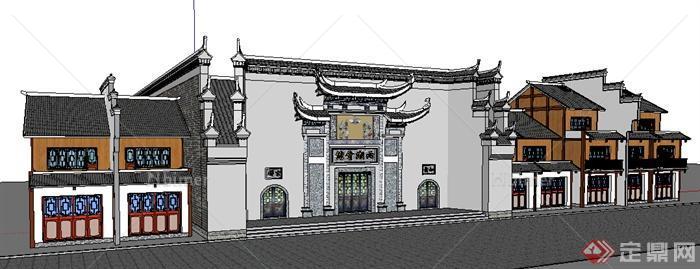 某地区一中式风格会馆建筑SU模型
